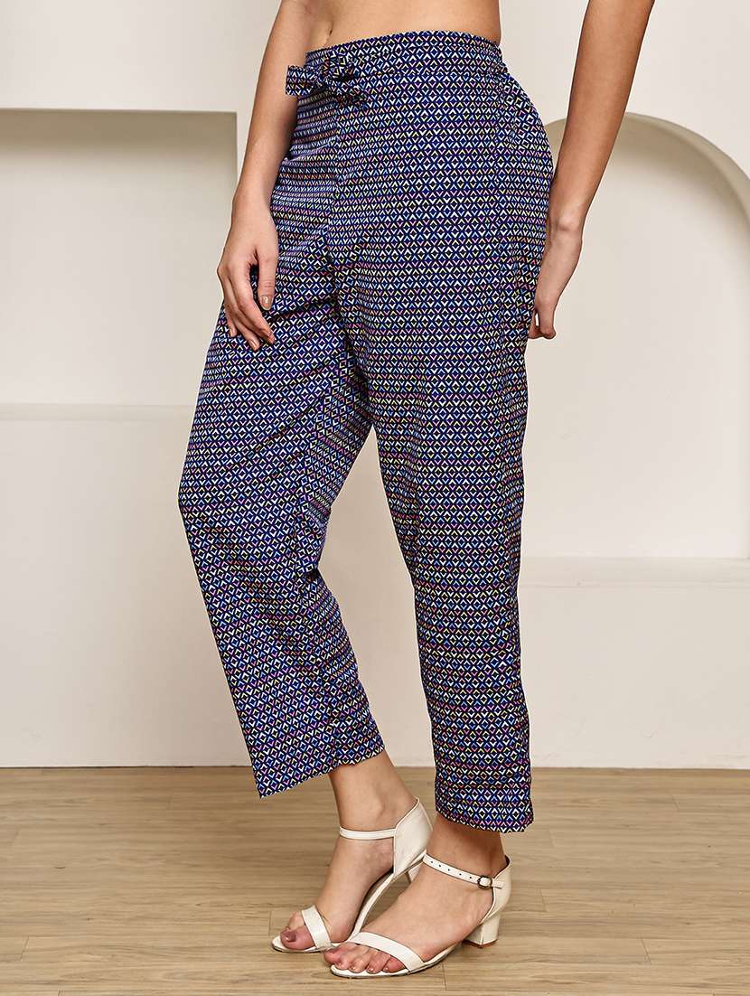 women printed mid rise straight palazzo - 22227698 -  Standard Image - 2