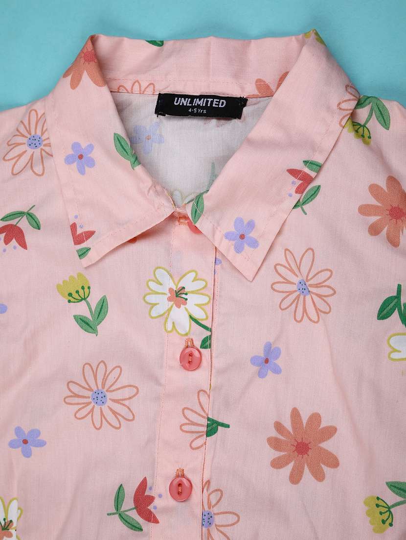 gurls floral print top and shorts set - 22227705 -  Standard Image - 2