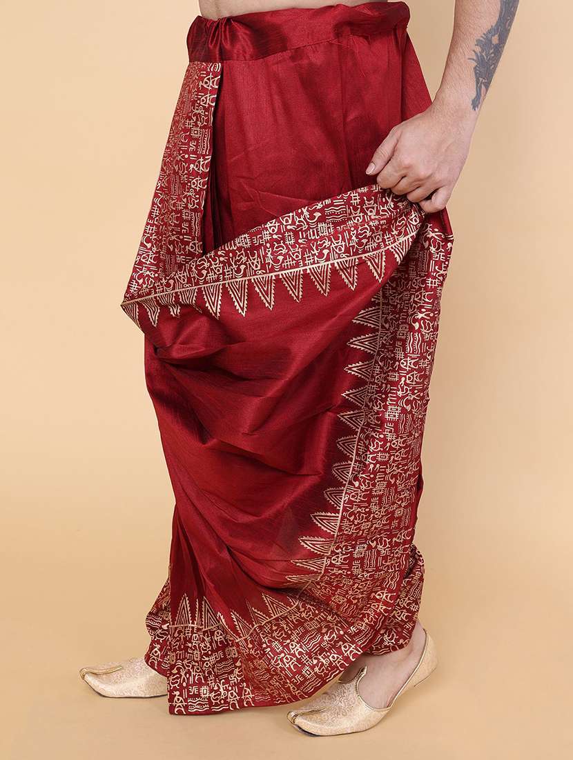 men printed mid rise dhoti - 22227713 -  Standard Image - 2