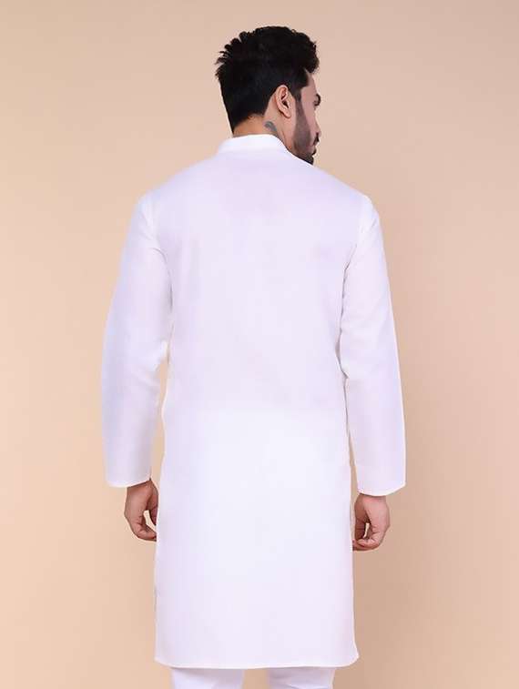 men solid mandarin neck long kurta - 22227733 -  Standard Image - 2
