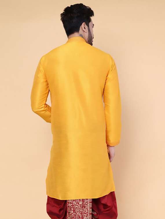men self design mandarin neck long kurta - 22227739 -  Standard Image - 2