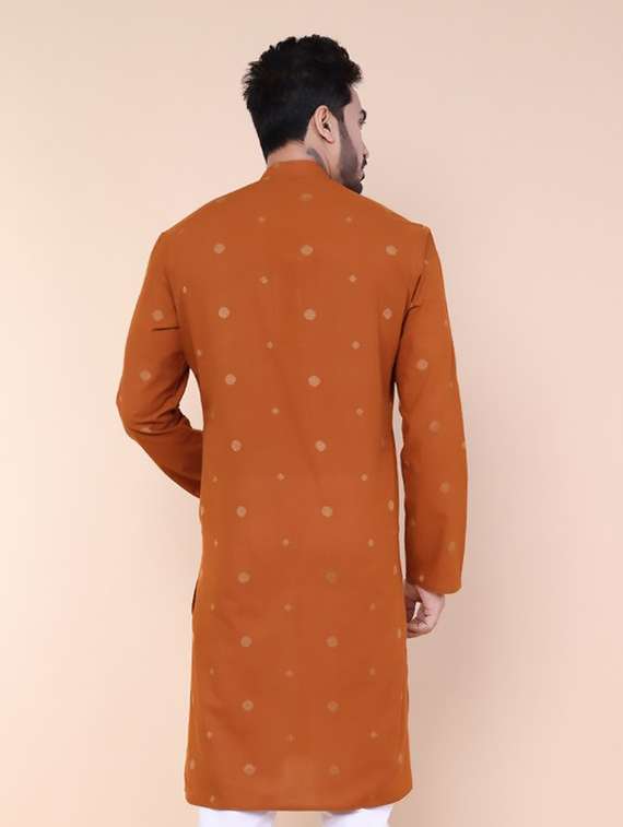 men self design mandarin neck long kurta - 22227749 -  Standard Image - 2