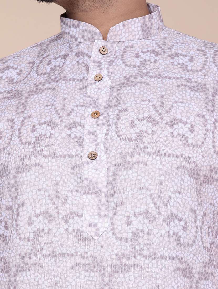 men printed mandarin neck long kurta - 22227763 -  Standard Image - 7