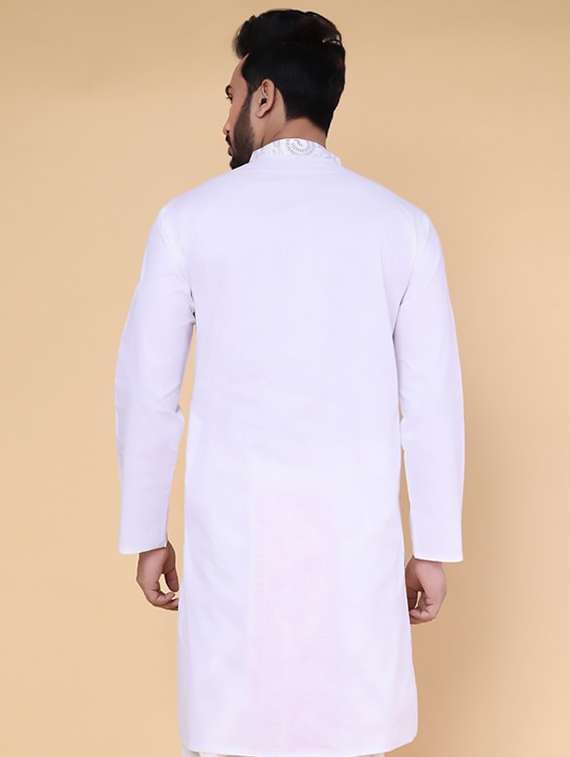 men self design mandarin neck long kurta - 22227772 -  Standard Image - 2