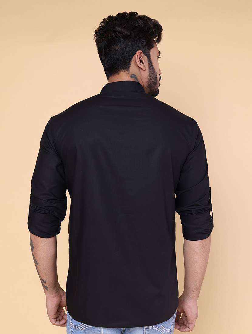 men solid mandarin neck short kurta - 22227778 -  Standard Image - 2