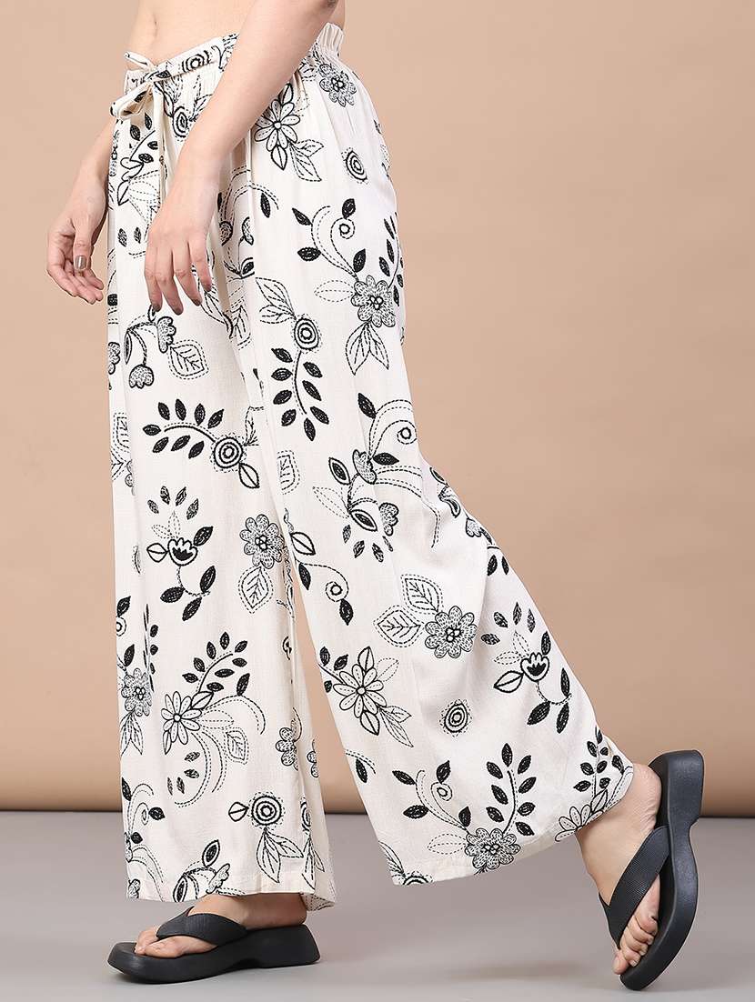 women floral high rise palazzo - 22227880 -  Standard Image - 2