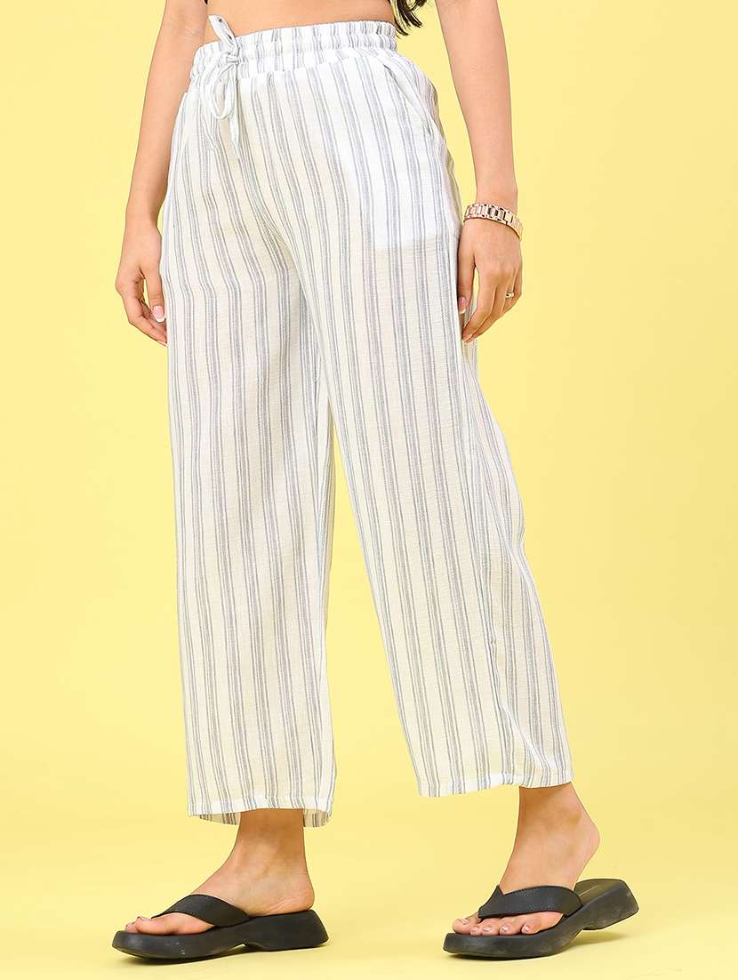 women striped high rise palazzo - 22227930 -  Standard Image - 2