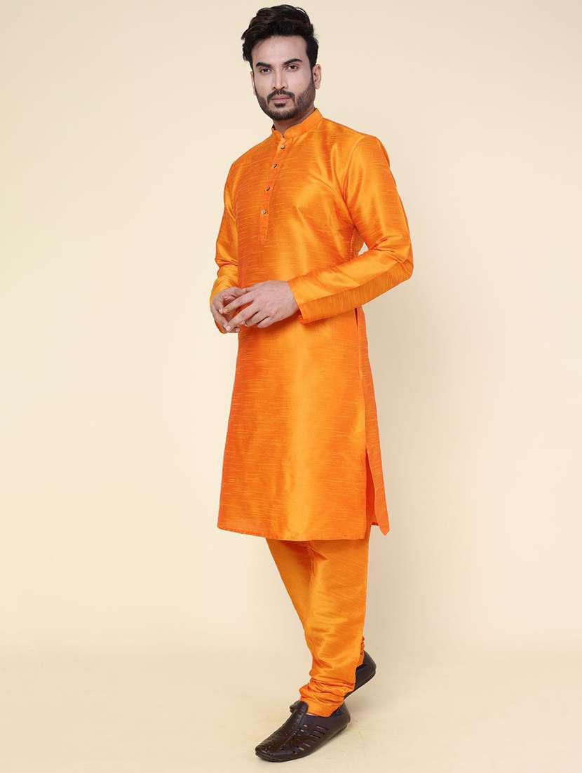 men solid long sleeve kurta churidar ethnic wear set - 22227997 -  Standard Image - 2