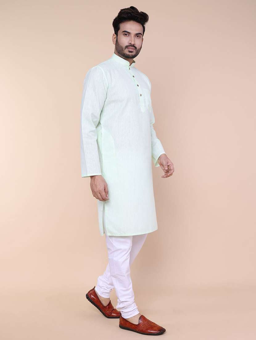 men solid long sleeve kurta churidar ethnic wear set - 22228005 -  Standard Image - 2