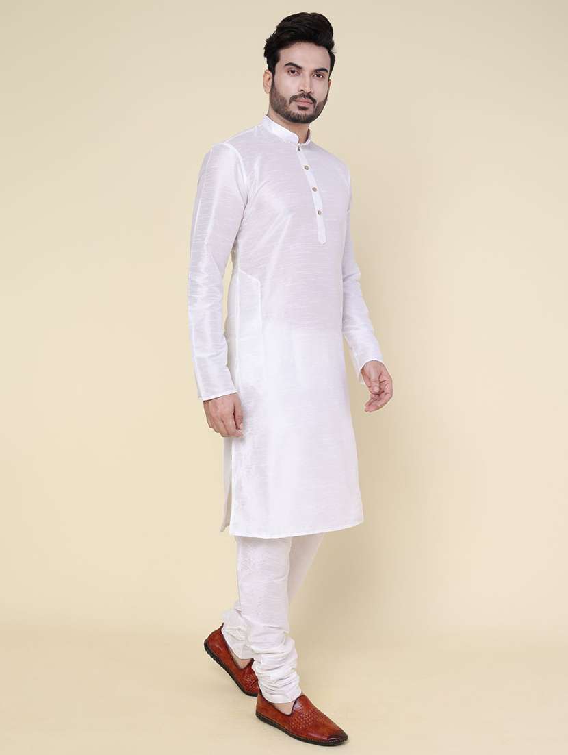 men solid long sleeve kurta churidar ethnic wear set - 22228009 -  Standard Image - 2