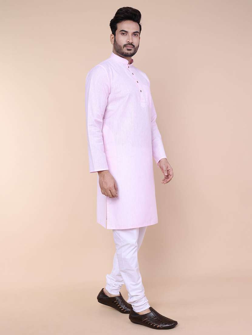 men solid long sleeve kurta churidar ethnic wear set - 22228035 -  Standard Image - 2