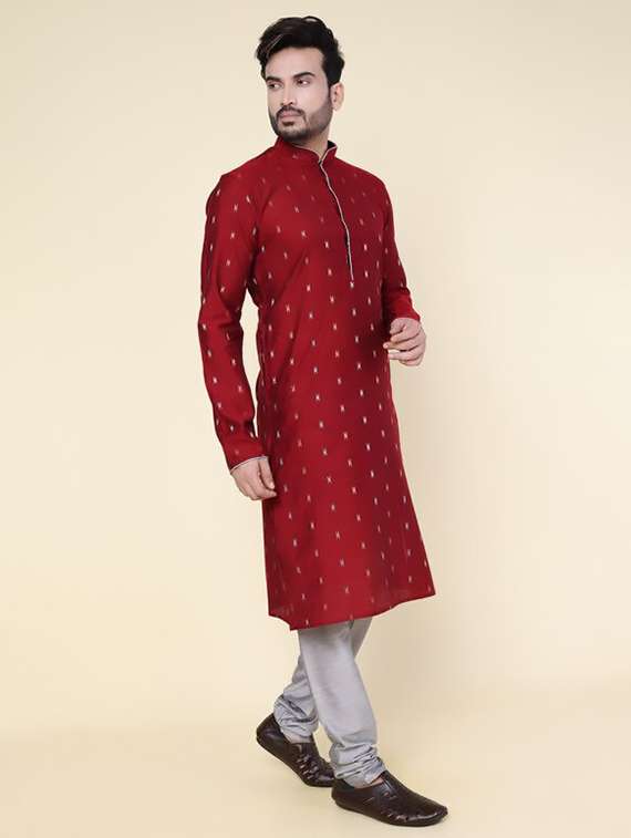 men self design long sleeve kurta churidar ethnic wear set - 22228037 -  Standard Image - 2