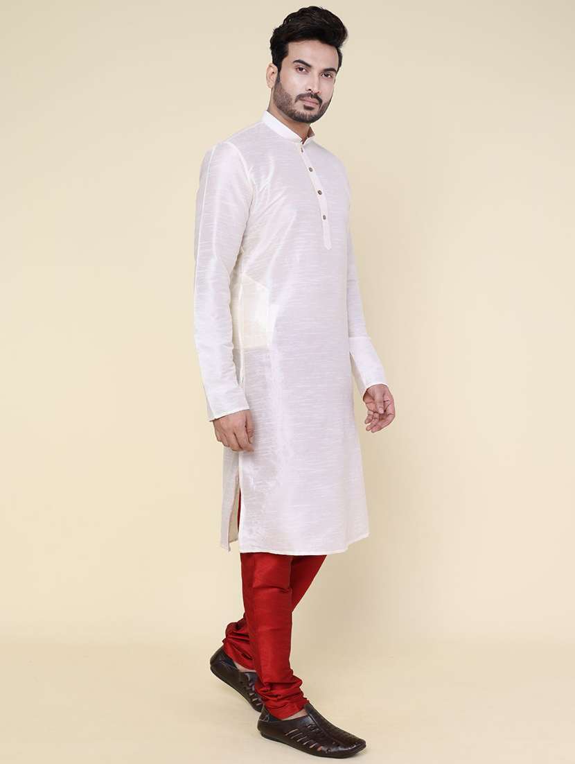 men solid long sleeve kurta churidar ethnic wear set - 22228042 -  Standard Image - 2