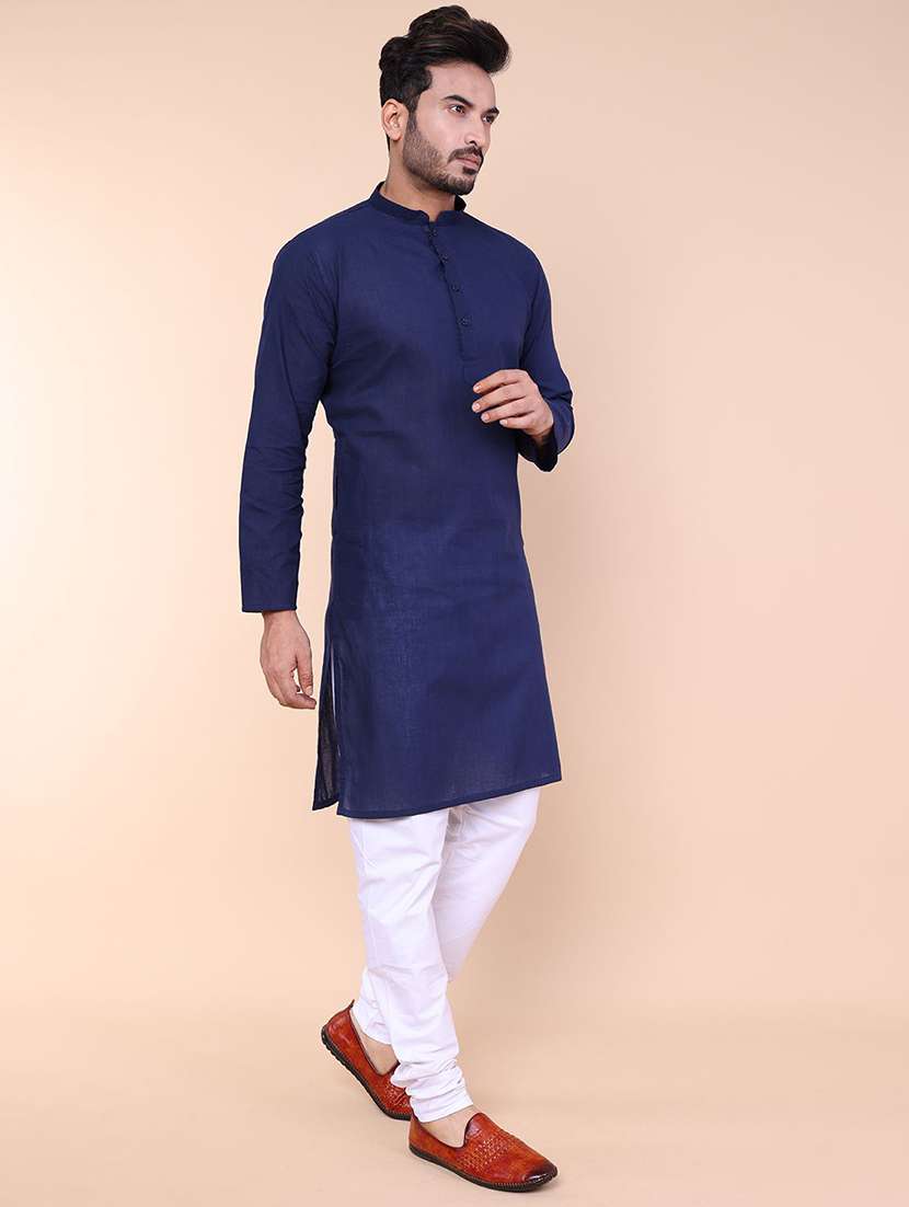 men solid long sleeve kurta churidar ethnic wear set - 22228045 -  Standard Image - 2