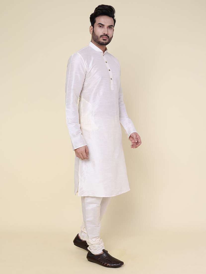 men solid long sleeve kurta churidar ethnic wear set - 22228047 -  Standard Image - 2