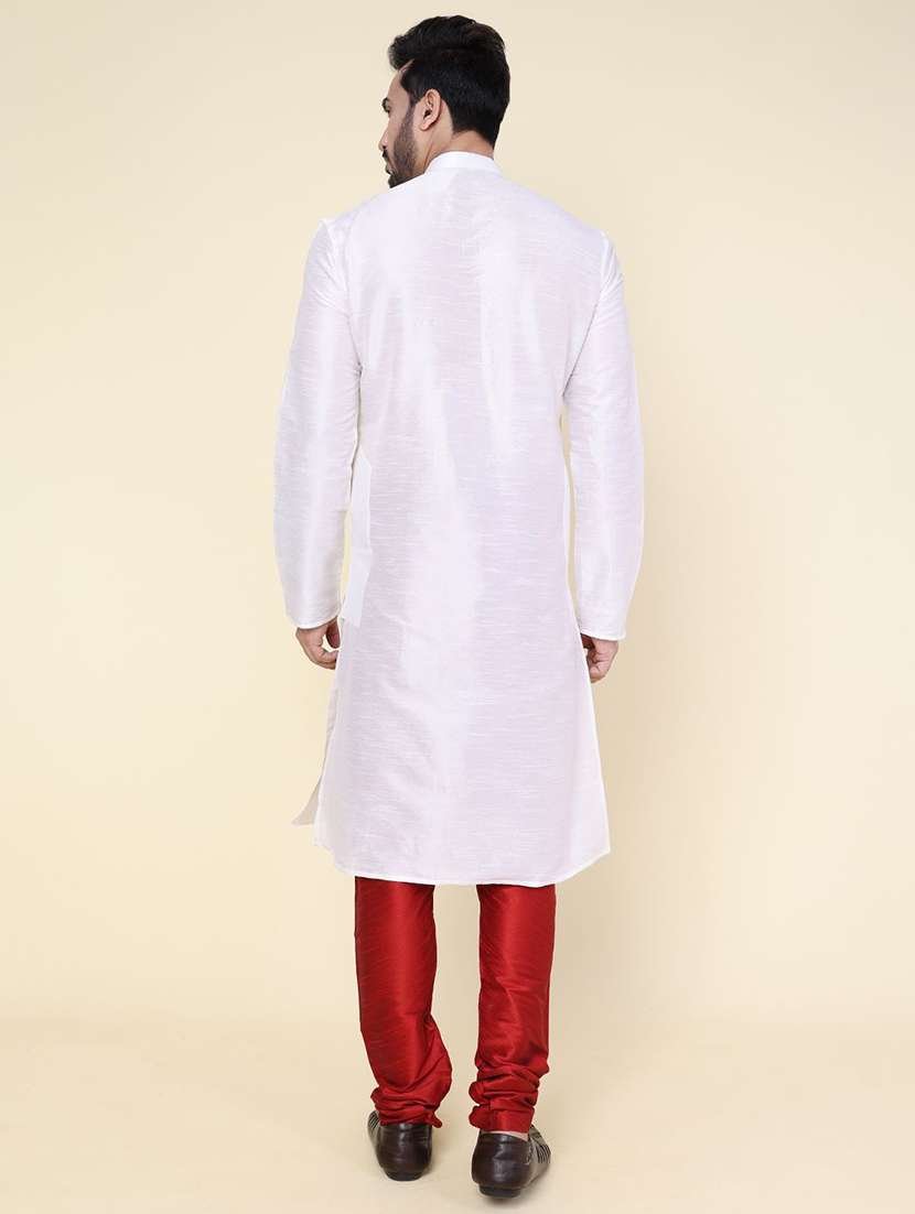 men solid long sleeve kurta churidar ethnic wear set - 22228056 -  Standard Image - 2