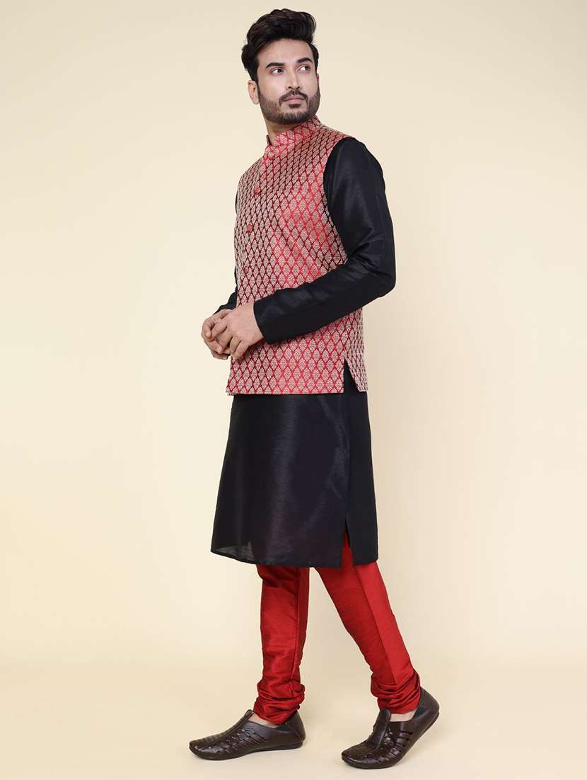 men solid mandarin neck kurta pyjama ethnic wear set - 22228062 -  Standard Image - 2