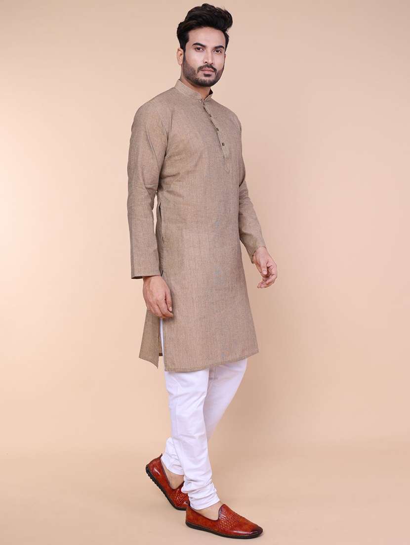 men solid long sleeve kurta churidar ethnic wear set - 22228063 -  Standard Image - 2