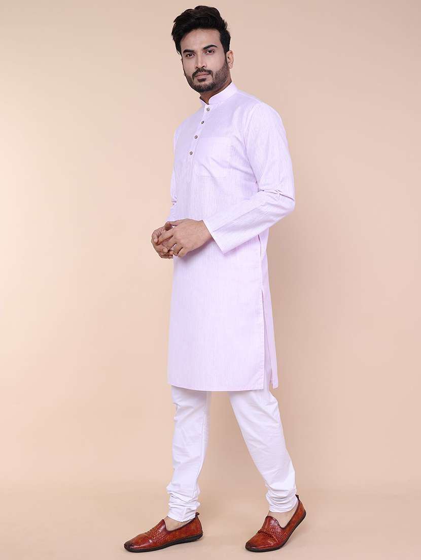 men solid long sleeve kurta churidar ethnic wear set - 22228065 -  Standard Image - 2