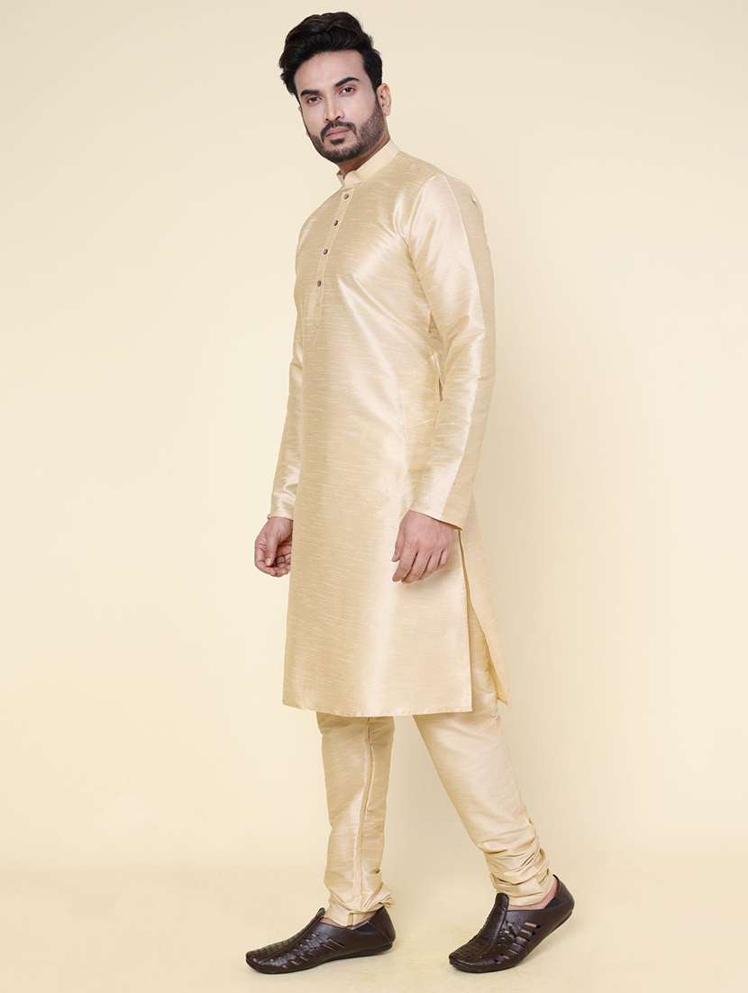 men solid long sleeve kurta churidar ethnic wear set - 22228066 -  Standard Image - 2