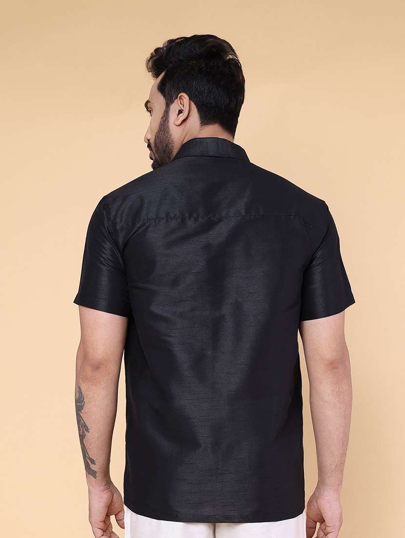 men solid short sleeve regular fit casual shirt - 22228113 -  Standard Image - 2