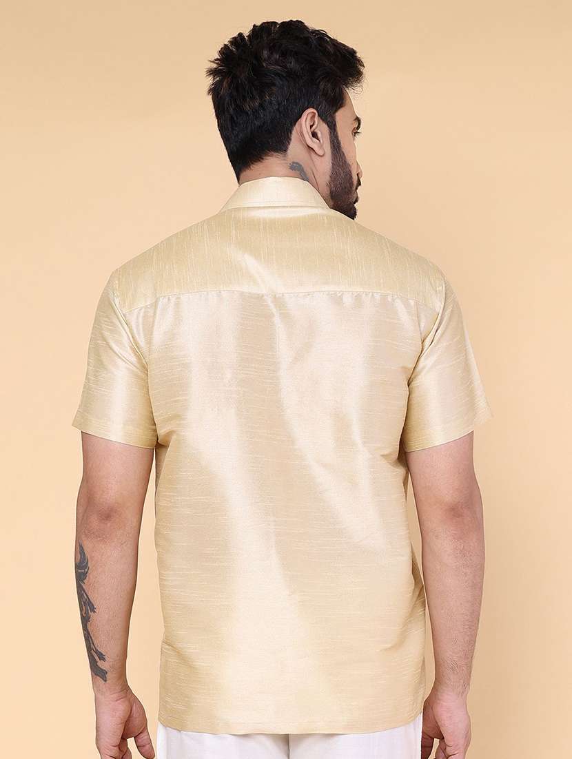 men solid short sleeve regular fit casual shirt - 22228114 -  Standard Image - 2