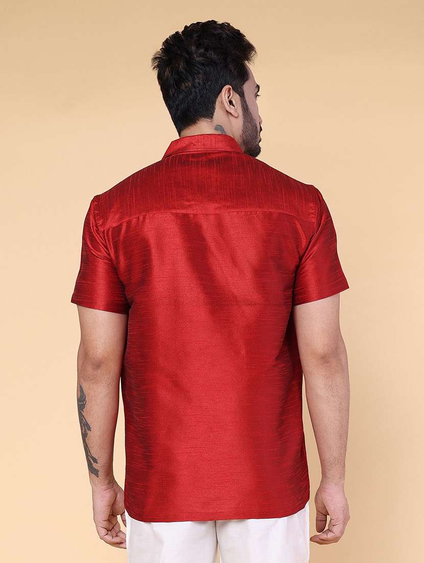 men solid short sleeve regular fit casual shirt - 22228116 -  Standard Image - 2