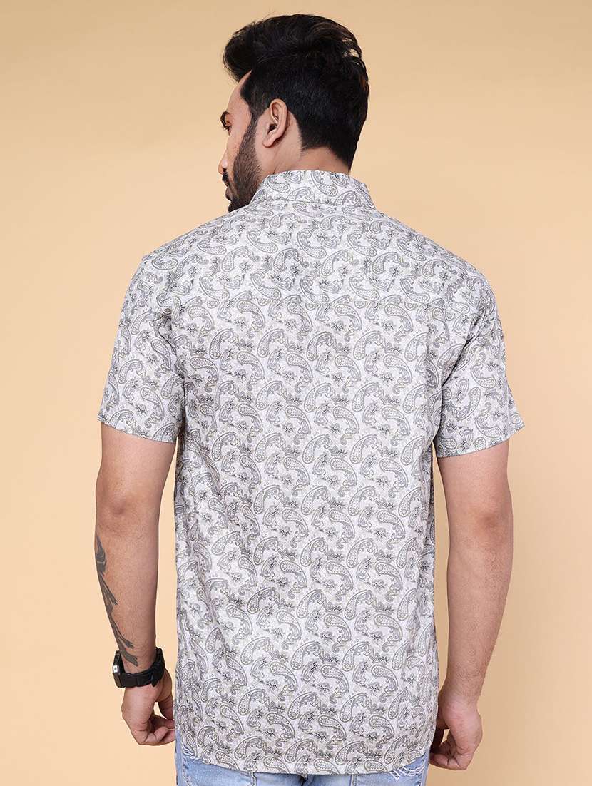 men paisley short sleeve regular fit casual shirt - 22228120 -  Standard Image - 2