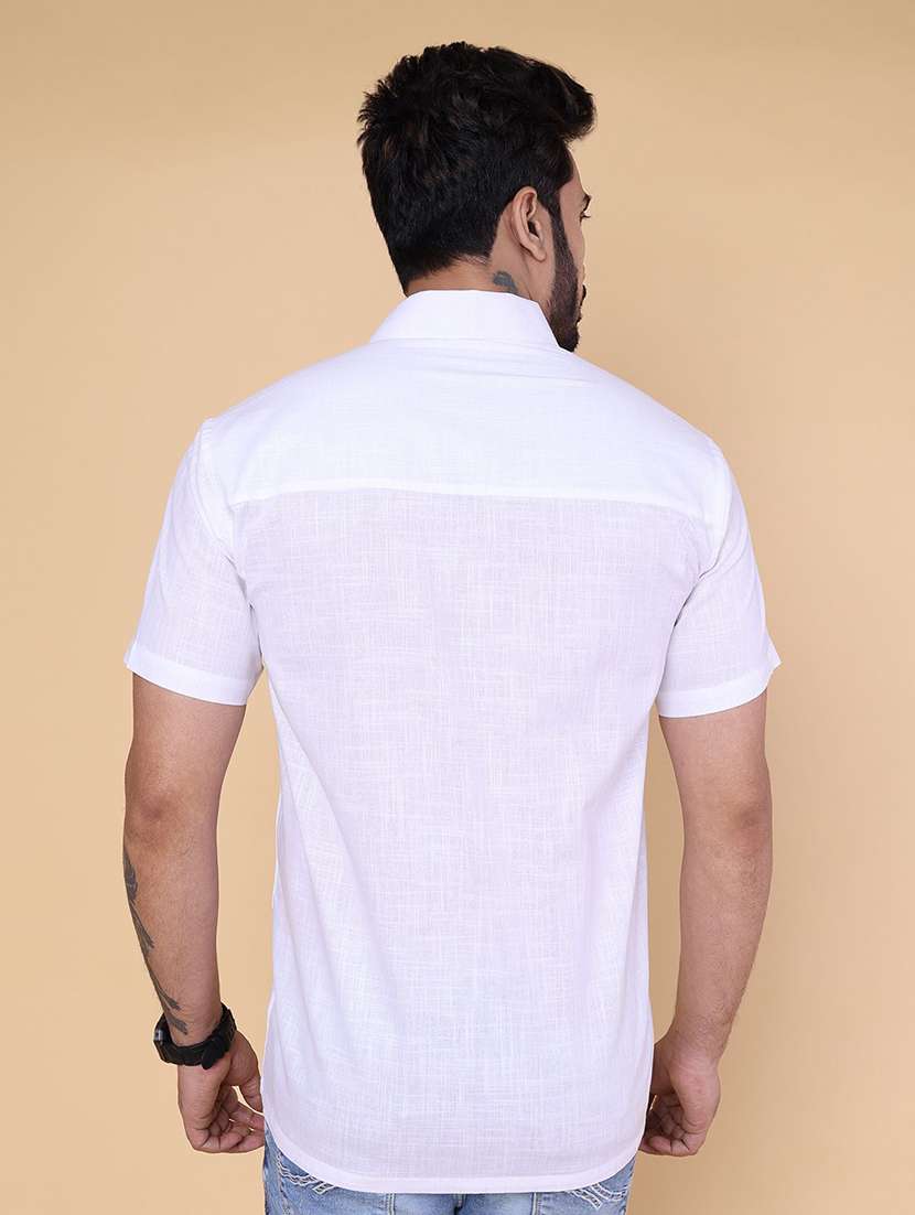 men solid short sleeve regular fit casual shirt - 22228122 -  Standard Image - 2