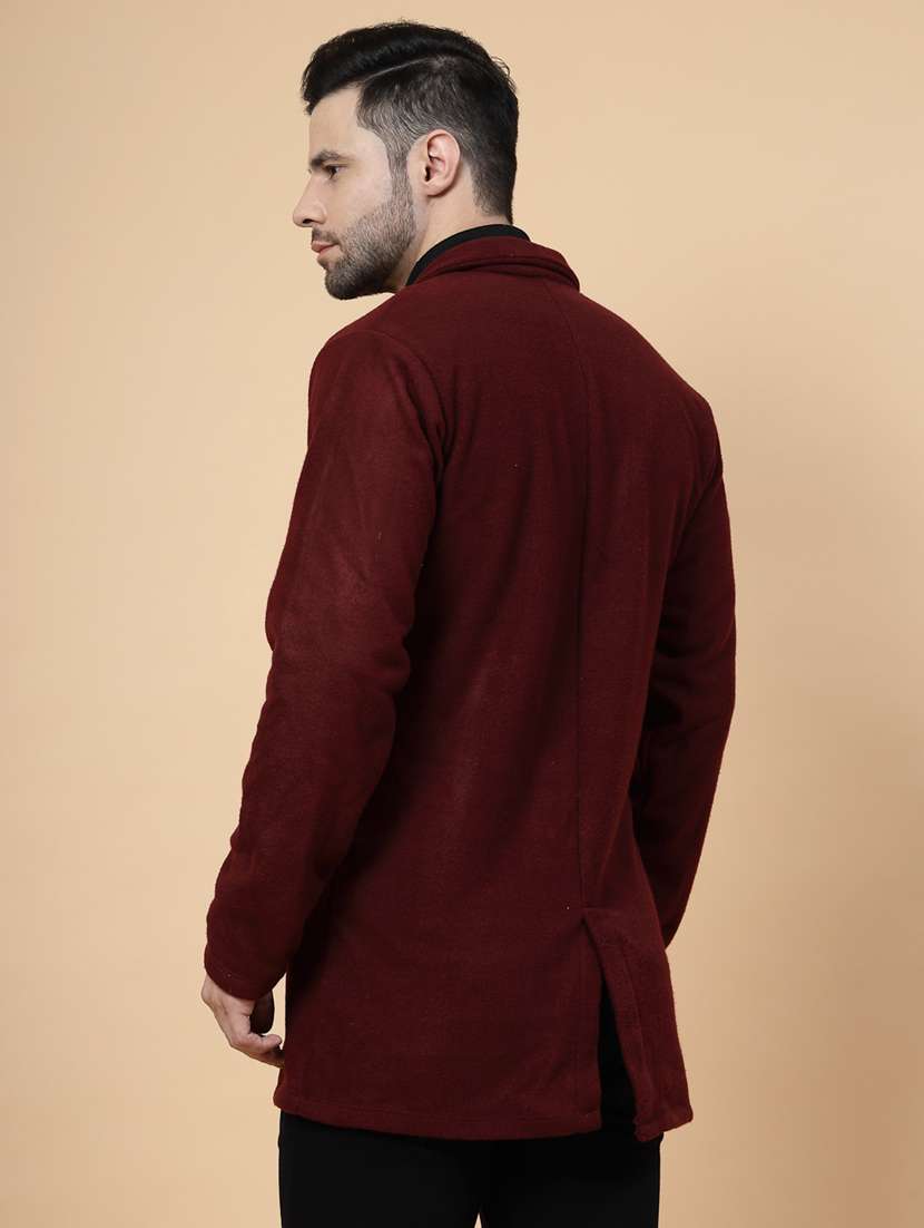 men solid lapel collar overcoat - 22228224 -  Standard Image - 2