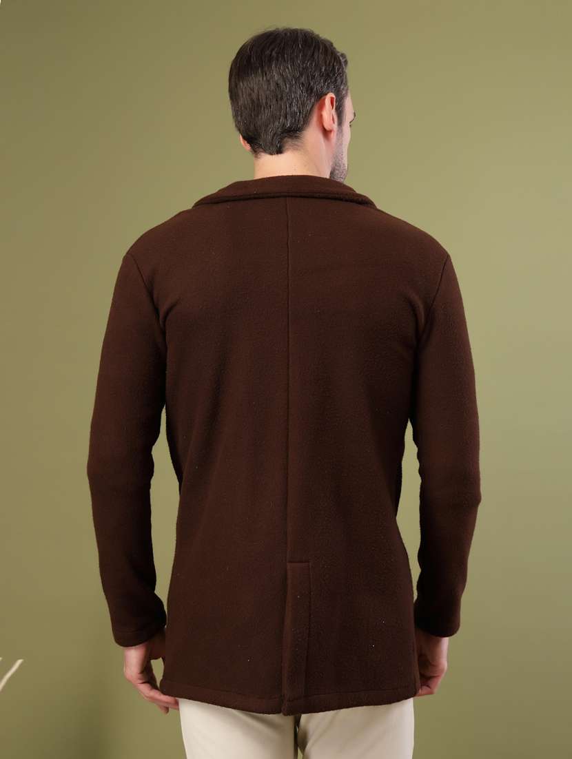 men solid lapel collar overcoat - 22228227 -  Standard Image - 2