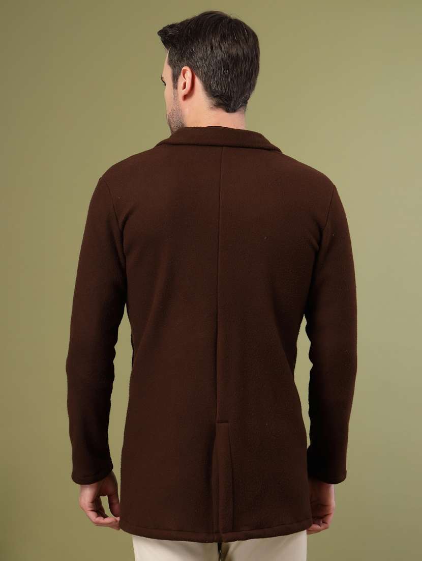 men solid lapel collar overcoat - 22228229 -  Standard Image - 2