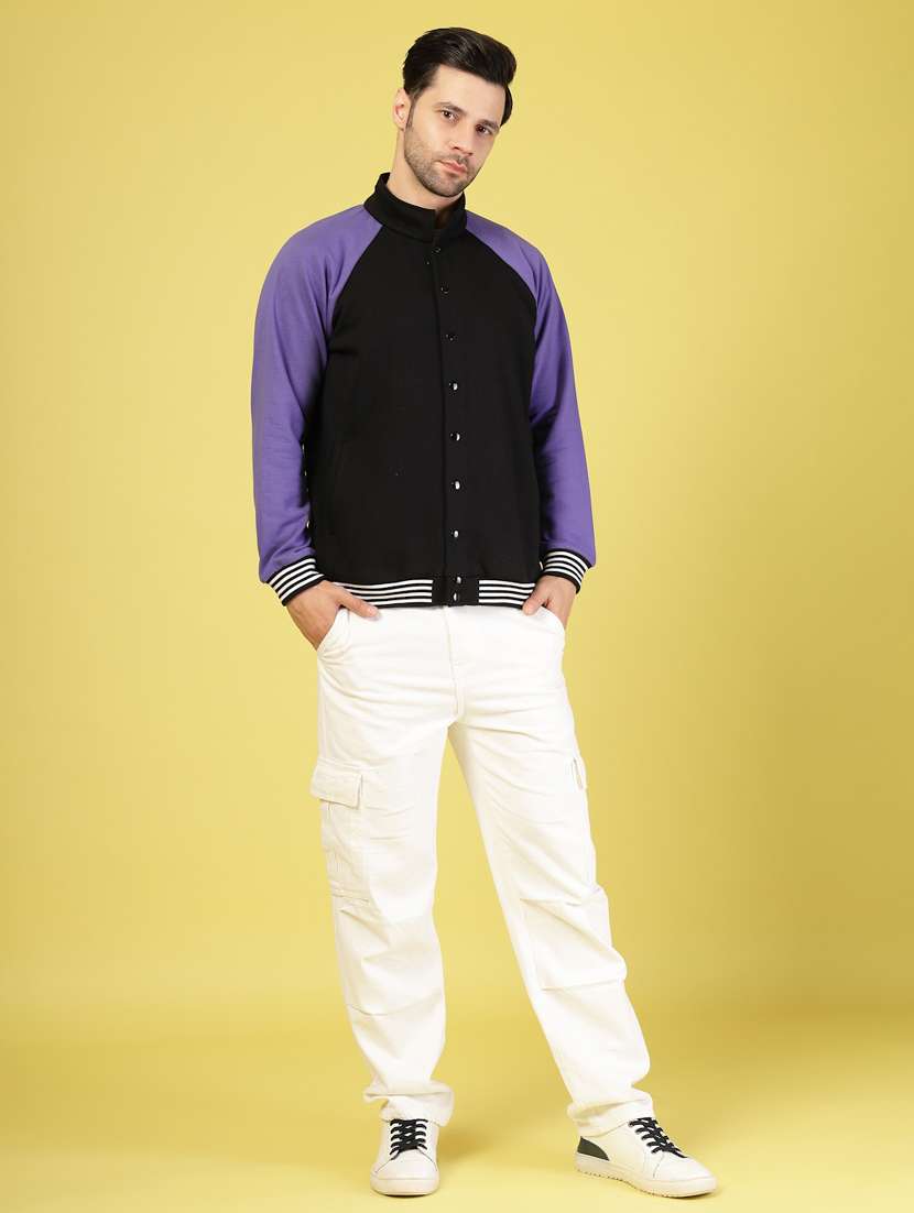 men color block long sleeve regular fit casual jacket - 22228241 -  Standard Image - 2