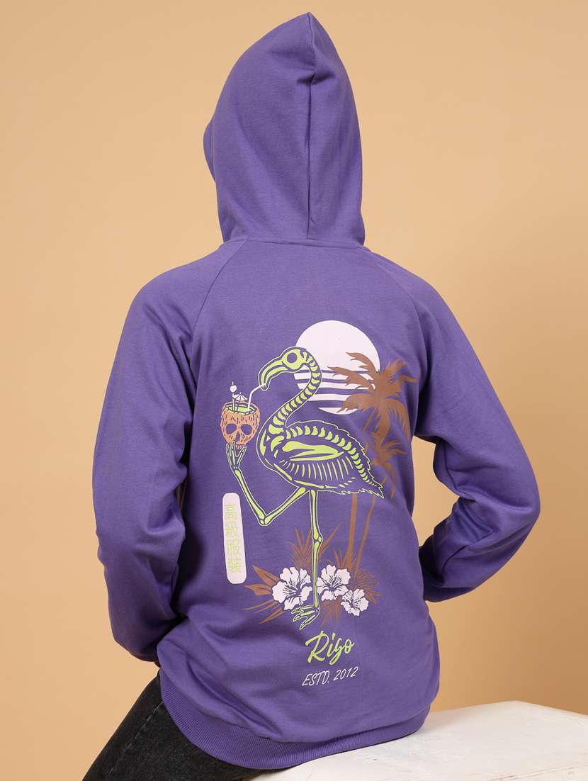women printed long sleeve hooded sweatshirt - 22228261 -  Standard Image - 2