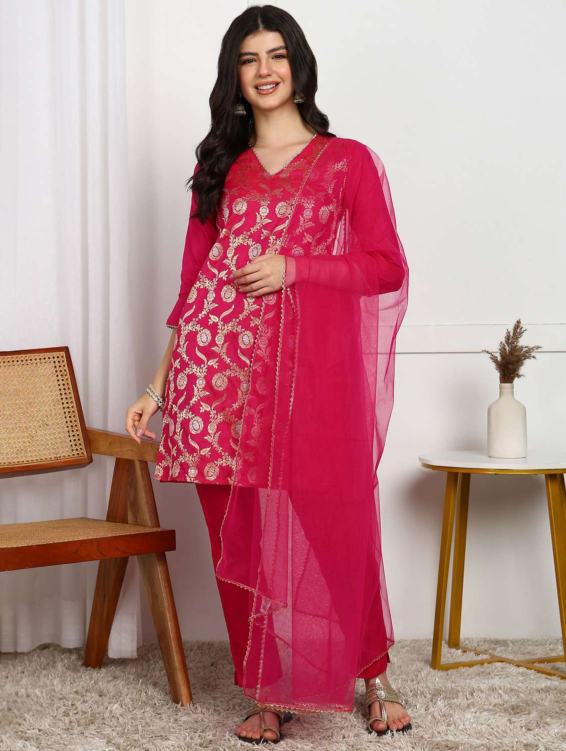 women printed kurta pant with dupatta set - 22228269 -  Standard Image - 2