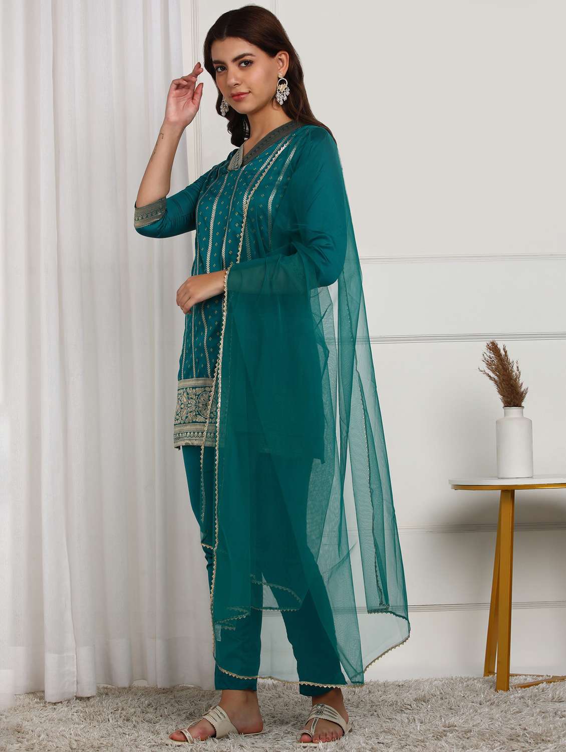 women self designed kurta pant with dupatta set - 22228270 -  Standard Image - 2