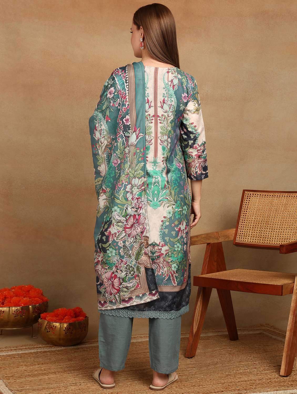 women printed kurta pant with dupatta set - 22228280 -  Standard Image - 2