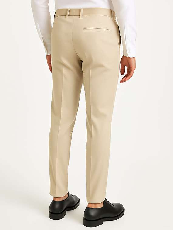 men solid mid rise flat front formal trouser - 22228286 -  Standard Image - 2