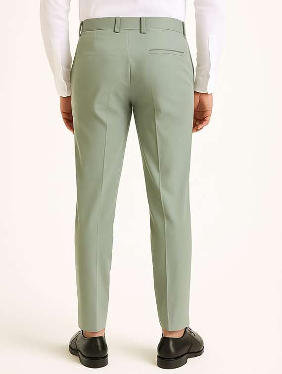 men solid mid rise flat front formal trouser - 22228292 -  Standard Image - 2