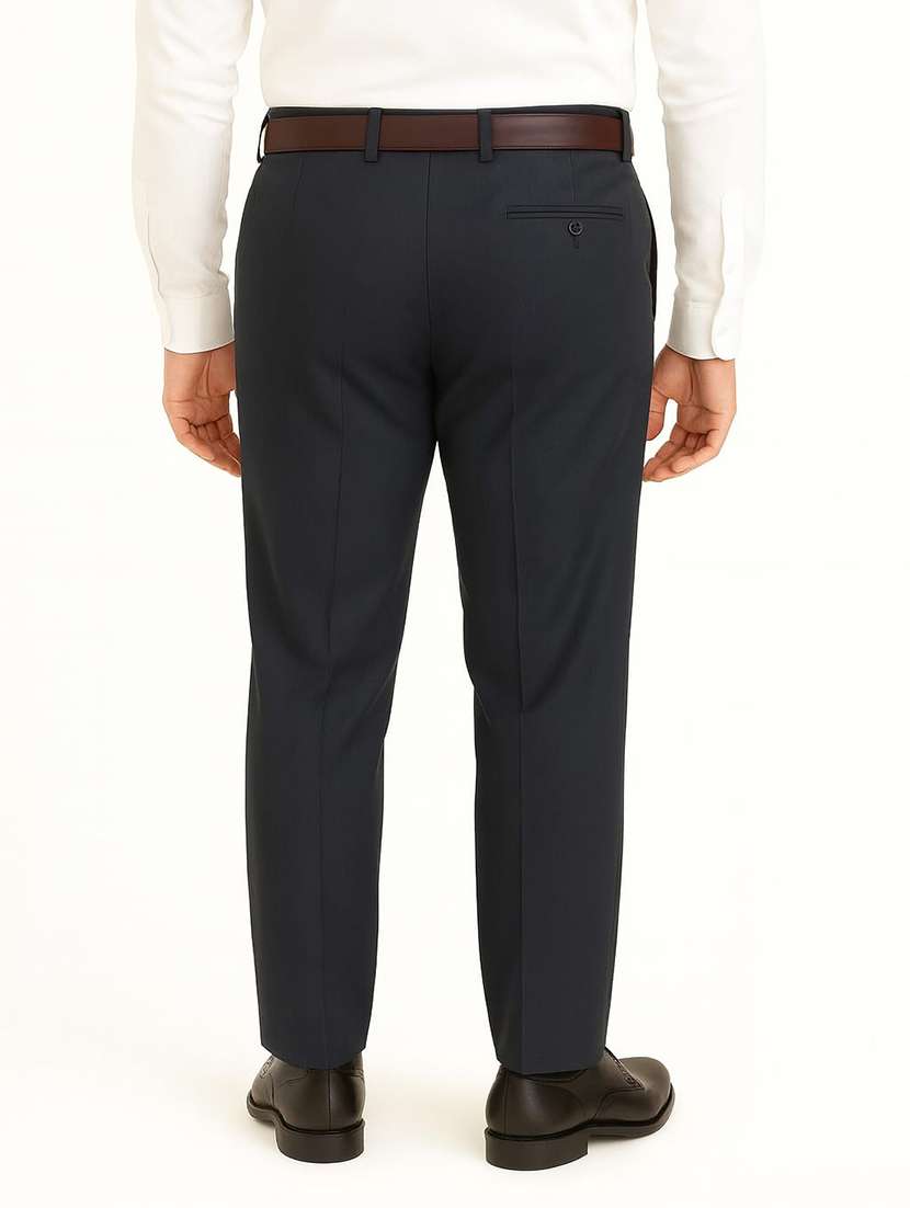 men solid mid rise flat front formal trouser - 22228294 -  Standard Image - 2