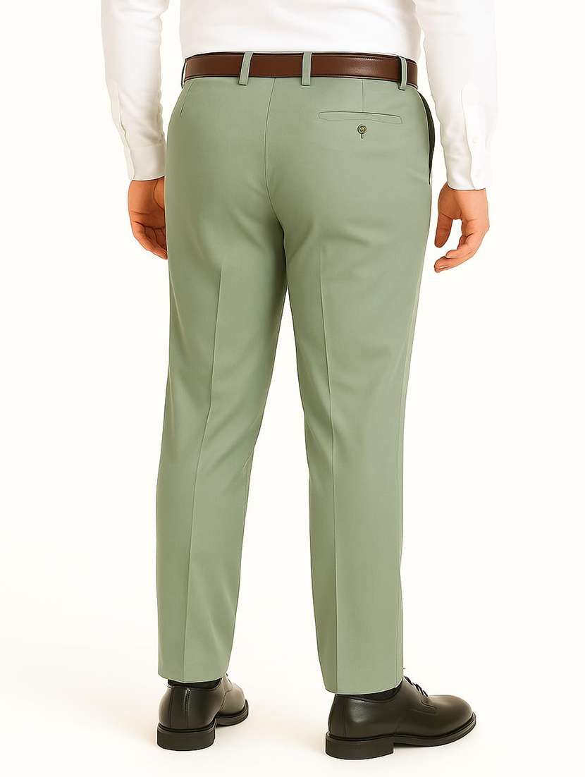 men solid mid rise flat front formal trouser - 22228299 -  Standard Image - 2