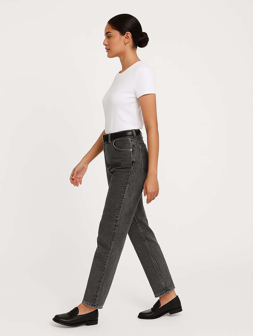 women solid mid rise straight fit jean - 22228307 -  Standard Image - 2