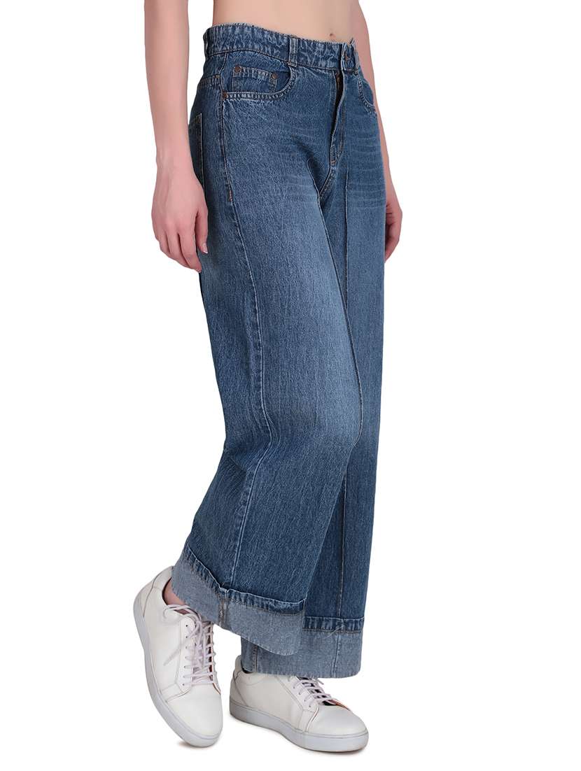 women washed mid rise wide leg jean - 22228347 -  Standard Image - 2