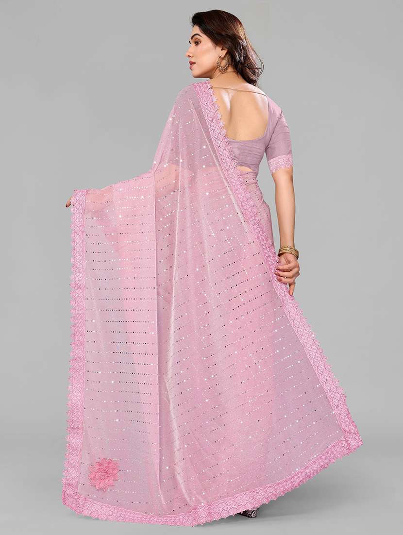 women solid with work embellished saree with blouse - 22228393 -  Standard Image - 2