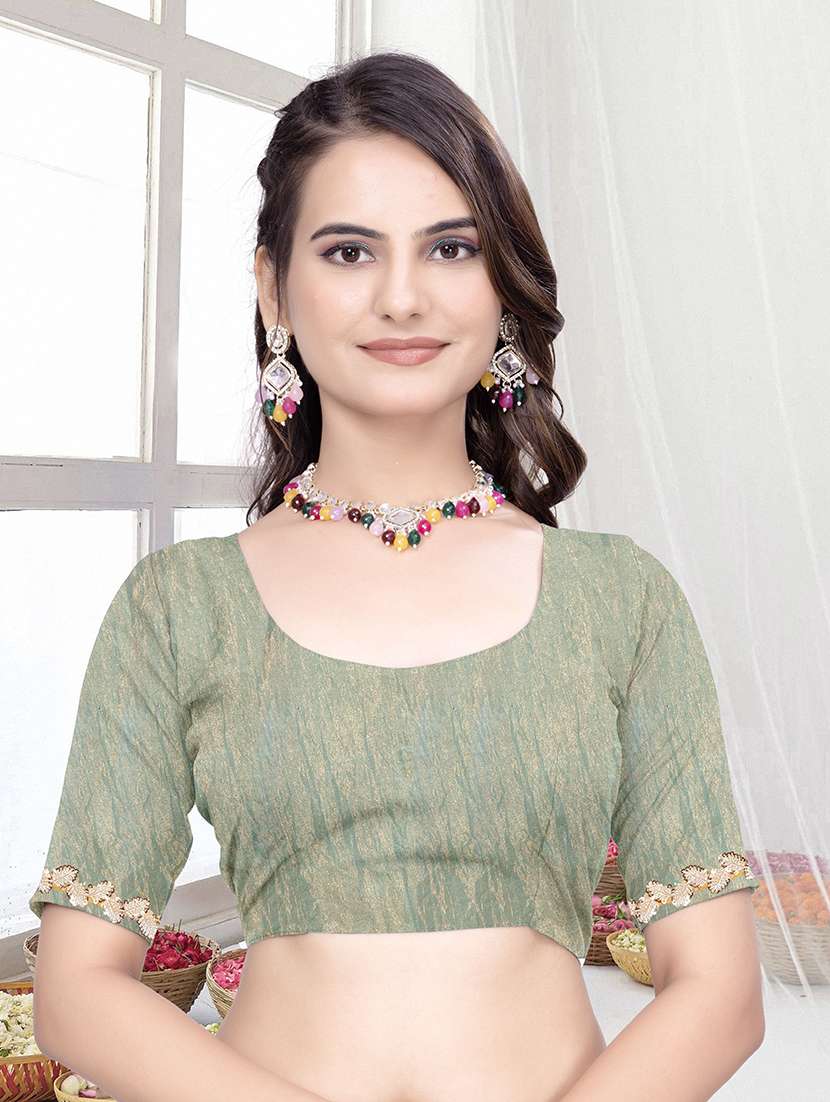 women solid with embellished bordered saree with blouse - 22228426 -  Standard Image - 2