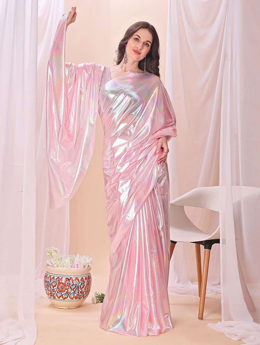 women solid plain saree with blouse - 22228427 -  Standard Image - 2