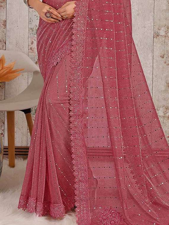 women solid with work embellished saree with blouse - 22228512 -  Standard Image - 2