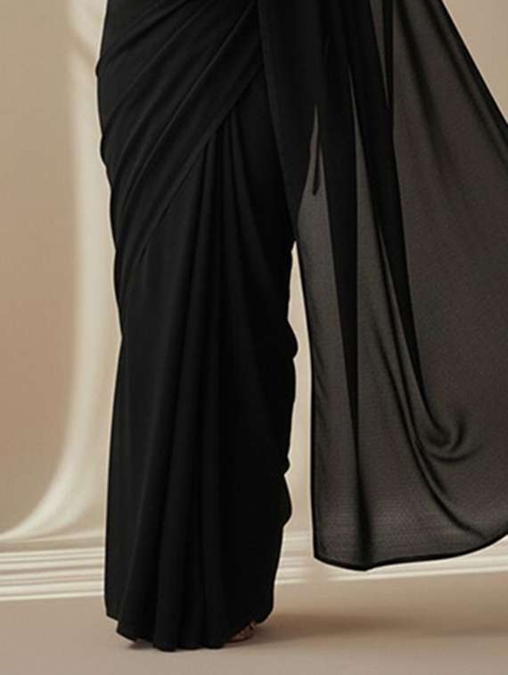 women solid plain saree with blouse - 22228515 -  Standard Image - 2