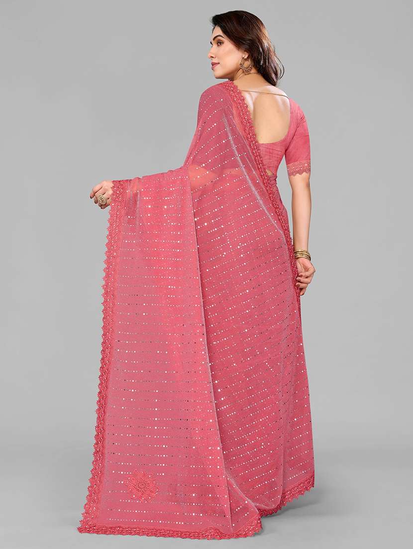 women solid with work embellished saree with blouse - 22228545 -  Standard Image - 2