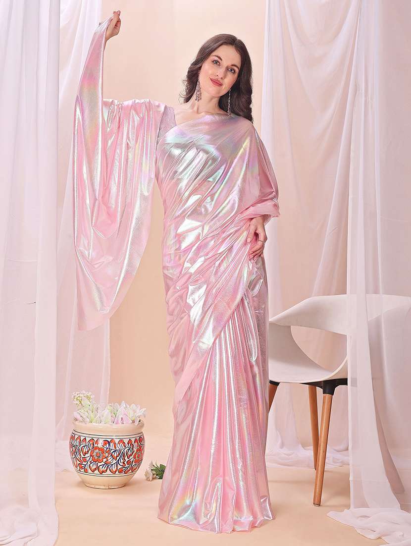 women solid plain saree with blouse - 22228555 -  Standard Image - 2